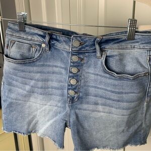 VIGOSS Button Front AceHigh Waist Denim Shorts